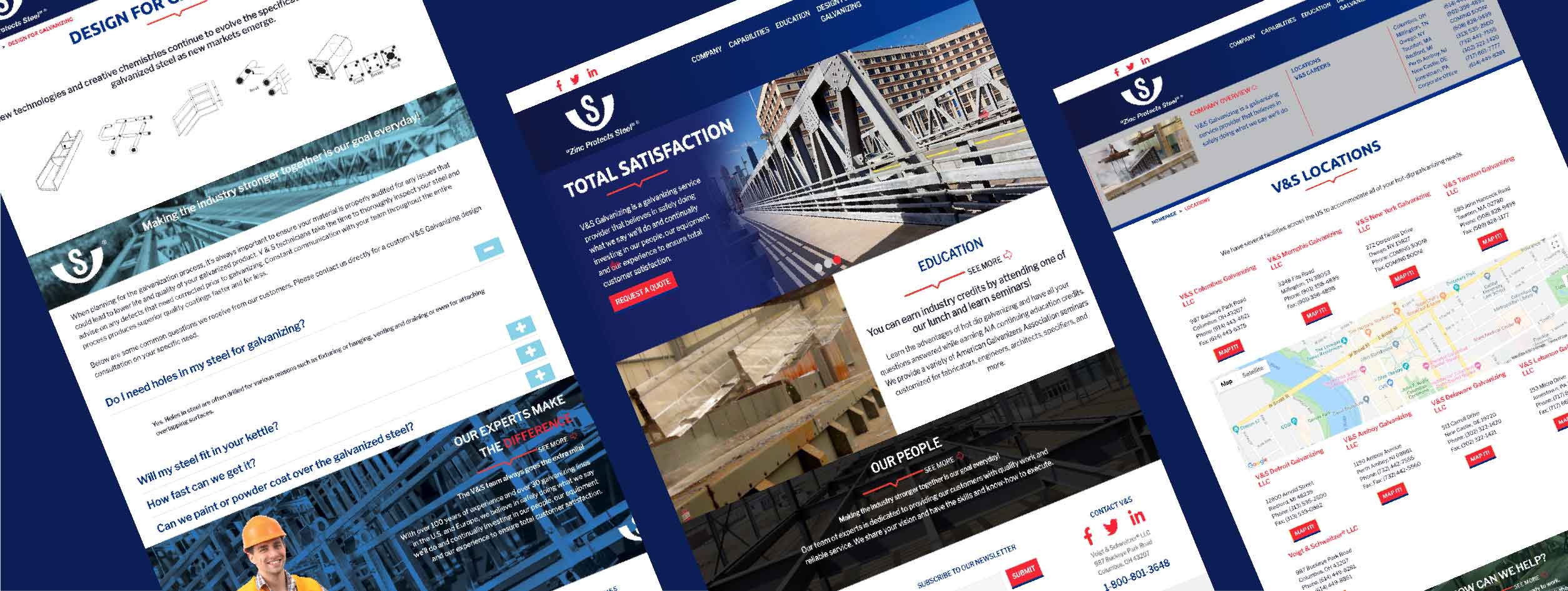 V&S Galvanizing: Website Development